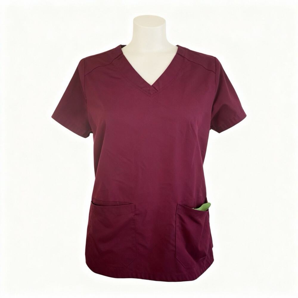 Healing Hands Scrubs Purple Label Yoga Jill Top 2320 Wine Size Medium
